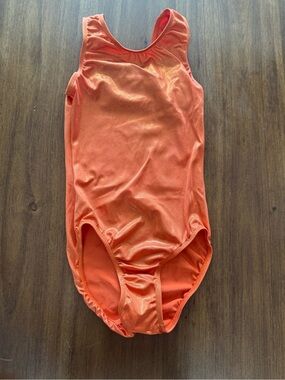 Snowflake Designs Girls' Shimmer Orange Leotard
